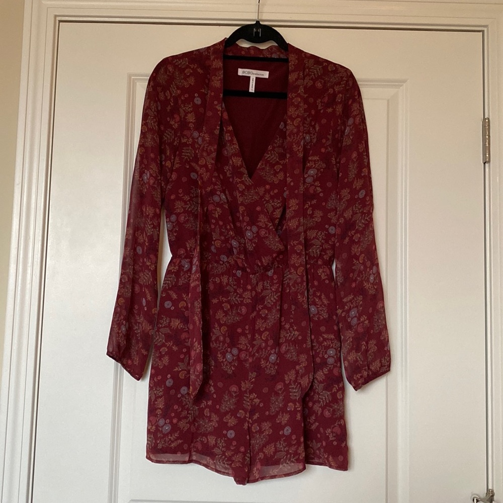 BCBGeneration Long Sleeved Floral Romper